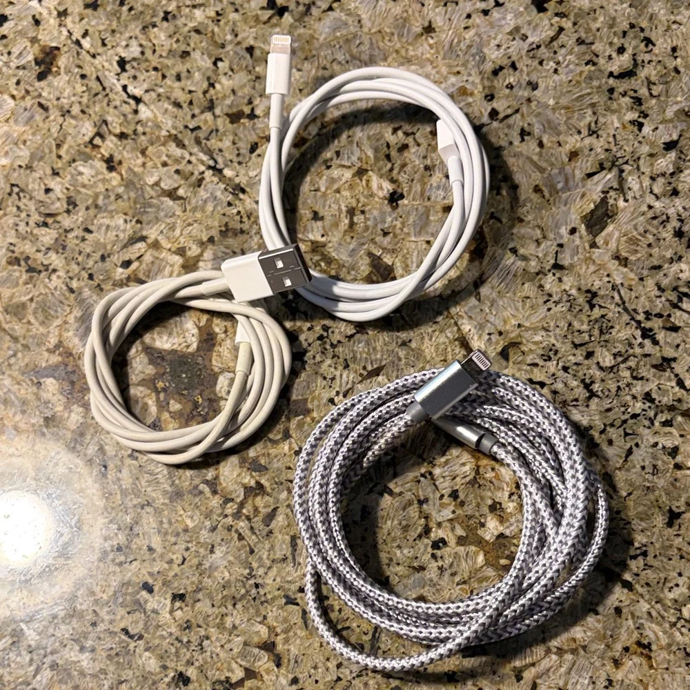 3 Apple End Charging Cords